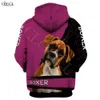 mode en tjej och hennes boxare hund 3d tryck hoodie män kvinnor tröja avslappnad husdjur hund design huva pälsen drop9969449