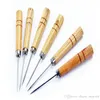 100pcs Hand Tools High Quality Leather Craft Cloth Awl Tool Pin Sewing Punching Hole Maker Watchmaker Wooden Brand New