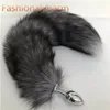 Real Genuine Fur Tail Plug Anal Butt Metal Stainless Insert Sexy Stopper6634583