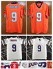 Cheap Waterboy Jerseys de cinema # 9 Bobby Boucher Jerseys Laranja Azul Branco autêntica costurado Futebol bordado Logos Top Quality!