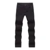 Calça jeans masculina skinny biker jeans com buraco no joelho calça hiphop lavada cintura média de alta qualidade