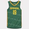 Maillot de l'équipe nationale de basket-ball Brésil 50 Bruno CABOCLO 10 Alex GARCIA 19 Leandrinho BARBOSA 5 Rafa LUZ Yago MATEUS LIMA LOUZAD Hommes