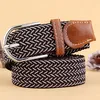 2018 Men39S Casual Belts Elastic Luxury Stripes Gentleman Mens Canvas Belt Jeans Belt för män Utökad bälte Gray Black Blue Kha5357033