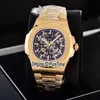 New Classic 5711 All Yellow Gold Skeleton Big Logo Asia 2813 Automatic Mens Watch Stainless Steel Watches 7 Colos Puretime PB307i9