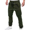 Men's cargo Middle waist pants autumn tether foot hip hop harem joggers male trousers men solid multipocket skinny fit sweatp289j