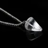 Aplustrade Natural Gemstone Pendant Necklace Crystal Healing Chakra Reiki Silver Stone Hexagonal Prisme Cone Pendulum Charm Necklaces