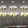 Candelabro de luz LED de hierro de estilo europeo, candelabro de cristal alto, candelabro de cristal, centros de mesa de boda decor0984