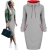 New Fashion Women dress Felpa Autunno Slim manica lunga Dolcevita casual Coulisse Felpe con cappuccio Harajuku Moletom Feminino