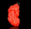 Xinjiang Golden Silk Jade Bloodstone Giadeite Ciondolo Giada rossa Uomini e donne Amanti Trasferimento Hongpixiu Ciondolo collana di giada