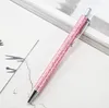1 Piece New Shiny Rhinestone Metal Push Ballpoint Pen Creative Gift Ballpoint Pen Refill 10 Mm Ink Office Writing16024197