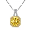 Champagne Crystal Necklace EurAmerican Simple Square Chain