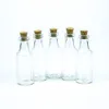 12ml mini transparenta glasflaskor med korkpropp klara önskande presentflaskor burkar 50pcs / parti