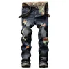 Jeans pour hommes EL BARCO Coton Ripped Trous Hip Hop Denim Hommes Automne Streetwear Rayé Mode Pantalon Mâle Doux Vintage Slim Pantalon