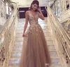 2019 Goedkope Petal Applicaties Avondjurk Een lijn V-hals Vloer Lengte Formele Holiday Wear Prom Party Town Custom Made Plus Size