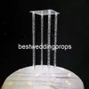 Nieuwe stijl Crystal Clear Acryl Square Flower Rack Cake Toon Bruiloft Verjaardag Display Bloem Stand Best01127