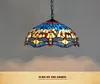 Tiffany Style Lights Dragonfly Plafond Hanglamp Gebrandschilderd Glas Cafe Stair Trappen Balkon Opknoping Lamp voor Decoration