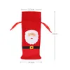 Jul Santa Claus Wine Bottle Red Cover Bag For Table Decorations Xmas Dinner Home Party Decoration