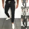 2020 Новые стильные мужчины Slim Fit Stripe Business Formal брюки повседневные офисные брюки скинни бизнес -костюм брюки для бизнеса.