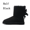 Черный WGG Luxury Designer Women Boots Классический каштановый каштан Bailey Bawley Bownot Leather Winter Snow Snow Ancle Womens Half Cloe