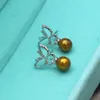 925 Silverpärlörhängen Enkel mode Sterling Silverfjäril Fary Freshwater Pearl Earrings Diy Charm Pearl Silver Ornaments