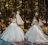 Elegancki Biały Kryształ Koronki Kwiat Kwiat Dziewczyna Suknie Urodziny Toddler Tutu Kids Pagewant Pierwsza Komunia Sukienka Długi Prom Dresses Girl Nosić Suknie