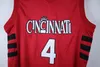 REAL PICTURES Cincinnati Bearcats College Kenyon Martin #4 White Red Black Retro Basketball Jersey Men's Stitched Custom Number Name Jerseys