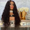 Svart / Brun / Blond Färg Vattenvåg Syntetisk Lace Front Simulering Mänskliga Hår Parykar Markera Deep Wave Lace Frontal Wig Pre Plocked