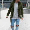 Erkek Moda Rahat Sonbahar Katı Ceket Kış Sıcak Uzun Kollu Dış Giyim Fermuar Yaka Yaka Erkek Plise Ceket Streetwears