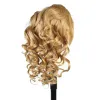 LIN MAN – perruque de cheveux naturels péruviens remy ondulés, blond, couleur #27, cheveux de bébé, nœuds décolorés