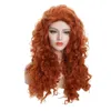 Perruque de cheveux de fête pour Merida Cosplay, perruque longue de couleur profonde, perruque de costume de fille courageuse