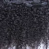 3B 3C Kinky Kıvırcık İnsan Saç Uzantıları Klip Moğol Klip-ins Nautral Renk Tam Kafa 9 Adet Bir Set Remy Saç 120G