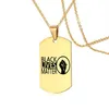 Gold Black Life Motal Ожерелье Протест Черный Военный Бренд Женская Мода Хип-Хоп Ювелирные Изделия Мужская Нержавеющая Сталь Кулон Ожерелья 16 Дизайн