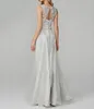 Silver Bridesmaid Dresses Bohemian Jewel Sleeveless Floor Length Long Tulle Wedding Guest Maid Of Honor Gowns With Applique and Beading