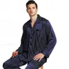 Grands cadeaux _ Ensemble de pyjama en satin de soie pour homme Pyjama Pyjama PJS Ensemble de vêtements de nuit Loungewear U.S, S, M, L, XL, XXL, 3XL, 4XL Plus rayé