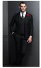 Popüler İki Düğmeler Groomsmen Tepe Yaka Damat smokin Erkekler Düğün / Balo Sağdıç Blazer (ceket + pantolon + Vest + Tie) 598 Suits