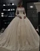Robe De bal De luxe blanche à manches longues, en dentelle musulmane, Robe De mariée arabe dubaï, Robe De mariée, 2019