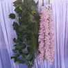 2pcs artificiell tidig lila blomsträng för växtvägg Bröllopslandskap Archway rekvisita hem Hotal Office Bar Dekorativ