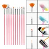 Tamax 15PCS Pennelli per unghie Gel per costruttori Pittura Liner Nail Art Disegna Stampa Pennelli Set Manicure Fai da te Punteggia Kit di strumenti per punti