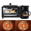 Home 3 op 1 Elektrisch ontbijtmachine Multifunctionele koffiezetapparaat Braying Pan Mini Oven Huishouden Brood Pizza Oven Friture Pan