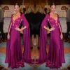 Marokko moslim prom -jurk Dubai Kaftan Fuchsia Lange avondjurken Schep pure kant beroemdheid jurken formeel avondfeestje slijtage