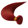 DHLフェデックス赤の人間の髪の毛束100g /ピース3個/ロットのカラフルな髪の緯時の拡張