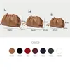 38cm Big Leather Pouch Handbag Women Soft High Quality Fashion Luxury Designer Clutch Bag Lady Large Ruched Cloud Shoulder Bag319S