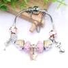 Gros-boutique perles de verre papillon diamant pendentif bracelet pour dames Pandora style bracelet bricolage bijoux