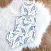 Nyfödd baby swaddle wrap sovsäckar hattar 2st set ins in cartoon animal print swaddle filt sova swaddles cap bomull wrap väska e22602