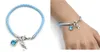 Wholesale Light Blue Awareness Bracelet Cancer Jewelry PU Leather Hope Ribbon Charm Bracelets for Cancer Center Foundation Gift
