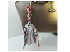 Spring and summer leather silk scarf tassel pendant ladies fashion creative bag accessories key chain key ring pendant