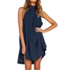 Casual Kleider Sommer Frauen Halfter Ärmellose Sexy Mode Kleid Urlaub Damen Unregelmäßige Party Mini Lose Dresse Weibliche Strand