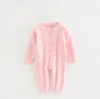 Pull bébé barboteuses enfants solide Bonneterie Tenues bébé Coton ordinaire Onesies Boutique Mode Nouveau-né Bodys Toddle Vêtements Grimpez C7162