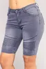 2019 nuovi jeans elastici per le donne moda vita bassa moto ginocchio lunghezza curvy pantaloncini stirata jeans fai da te strappati