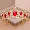 New Bridal Crown Green Blue Red Crystal Tiara for Wedding Hair Accessories Bride Headpiece Women Hair Jewelry1913284